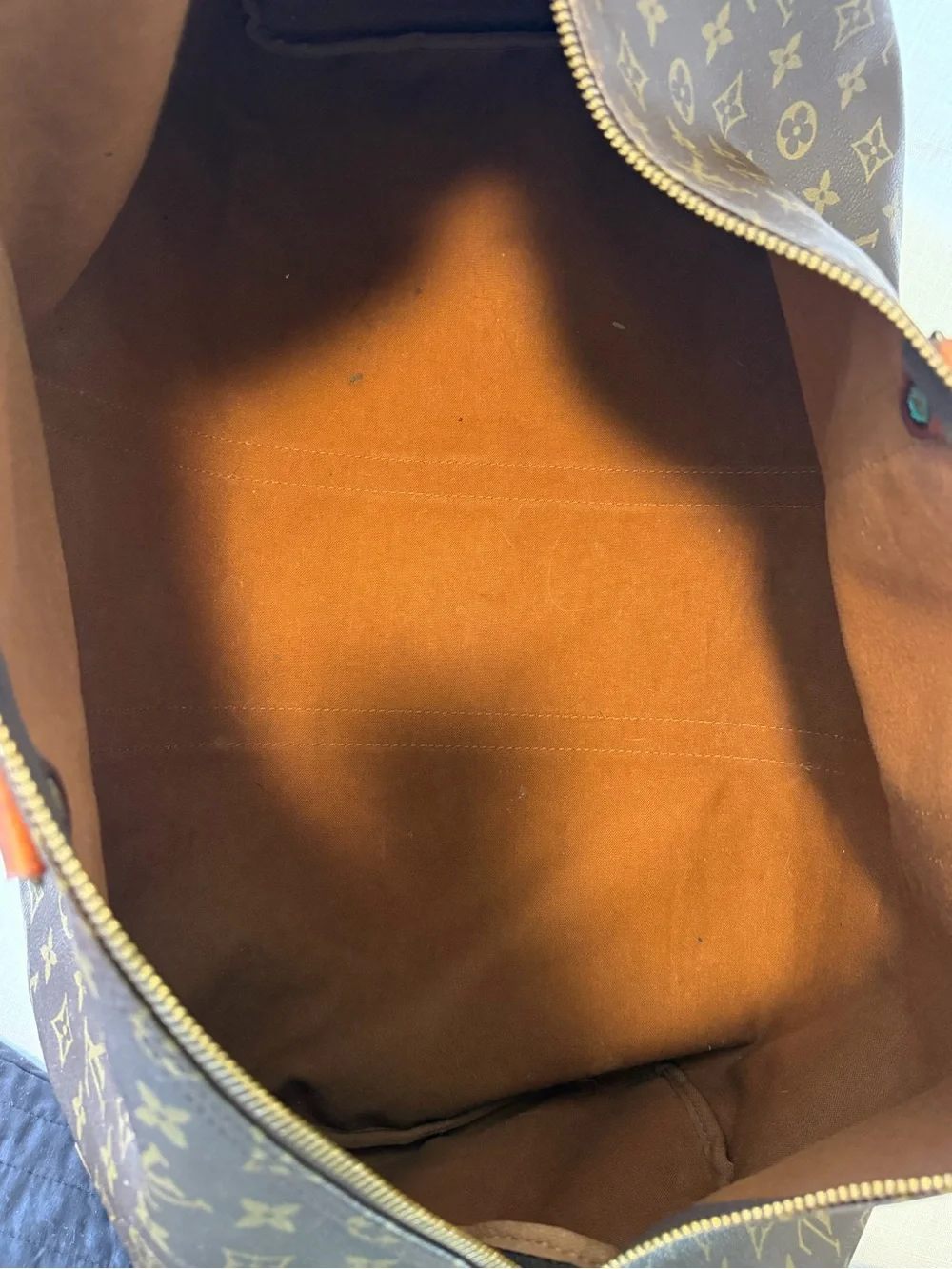 Louis Vuitton Keepall 50 Monogram Boston Bag Brown Authentic -